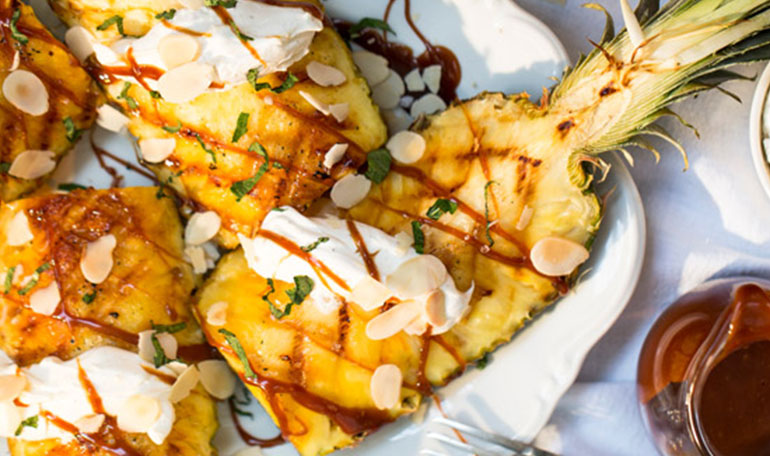 Gegrilde ananas met vanille-mascarpone | Naar recepten