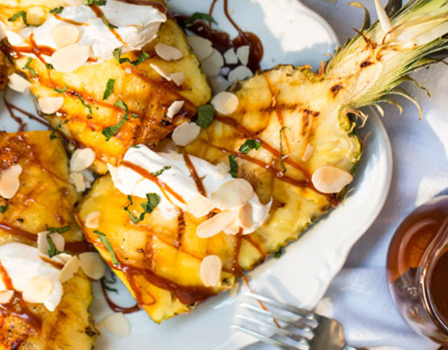 Gegrilde ananas met vanille-mascarpone | Naar recepten