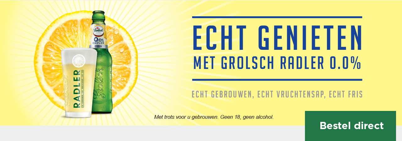 ECHT GENIETEN MET GROLSCH RADLER 0.0% | ECHT GEBROUWEN, ECHT VRUCHTENSAP, ECHT FRIS | Bestel direct