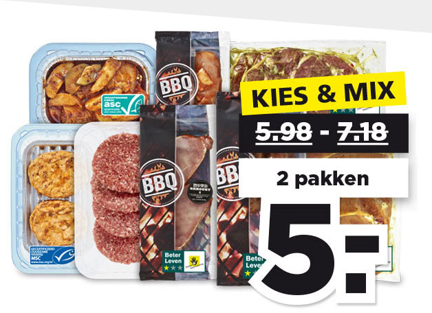 BBQ Kies & Mix vlees, vis of vega | Bekijk aanbieding