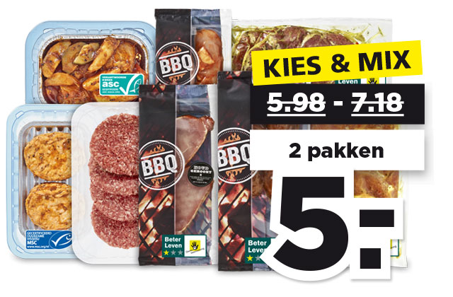 BBQ Kies & Mix vlees, vis of vega | Bekijk aanbieding