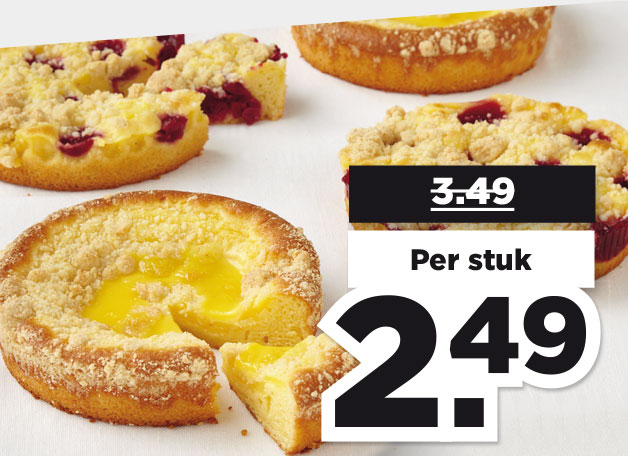 PLUS Kersen- of lemoncaketaartje | Bekijk aanbieding