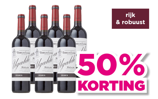 Bodegas Ugalde | Rioja Crianza | rijk & robuust | 50% korting | van 71.94 voor 35.97 | Bekijk wijn