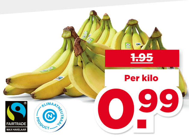 PLUS Klimaatneutrale Fairtrade bananen | Bekijk aanbieding
