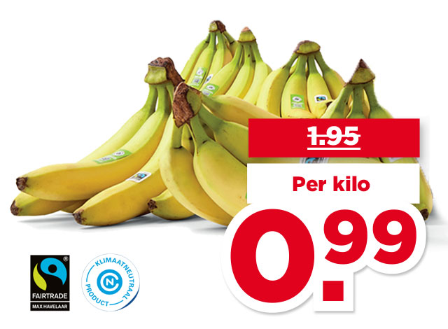 PLUS Klimaatneutrale Fairtrade bananen | Bekijk aanbieding