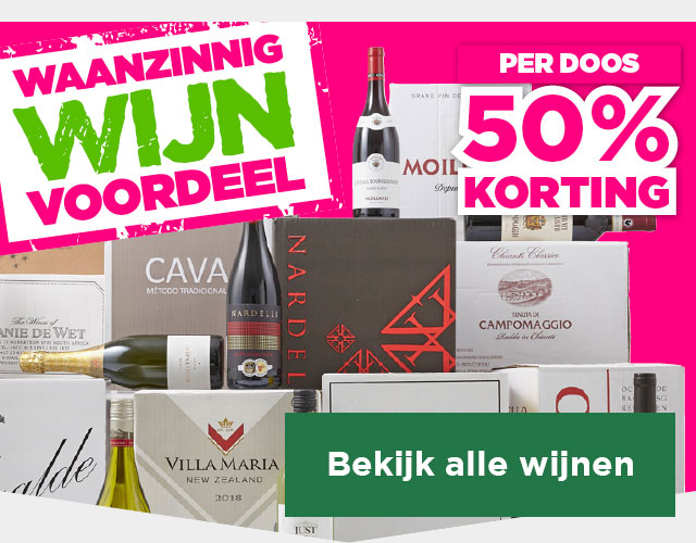 WAANZINNIG WIJN VOORDEEL | PER DOOS 50% KORTING | Bekijk alle wijnen