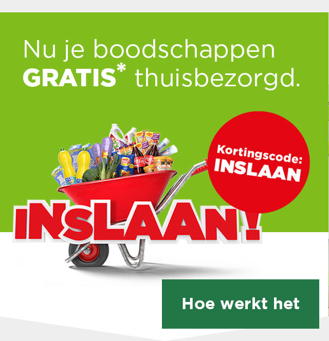 INSLAAN! | Nu je boodschappen GRATIS* thuisbezorgd. | Kortingscode: INSLAAN | Hoe werkt het