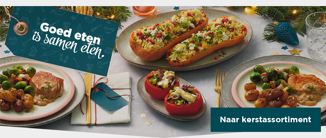 Goed eten is samen eten. | Naar kerstassortiment