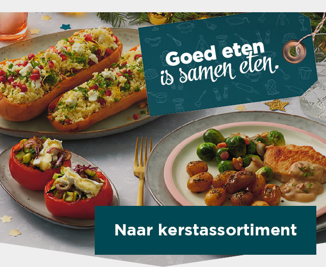 Goed eten is samen eten. | Naar kerstassortiment