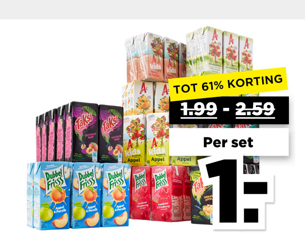 Dubbelfrisss, Taksi of Appelsientje Mini-pakjes | Bekijk aanbieding