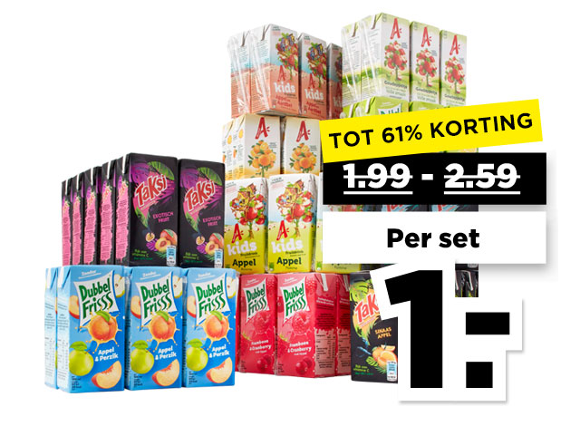 Dubbelfrisss, Taksi of Appelsientje Mini-pakjes | Bekijk aanbieding