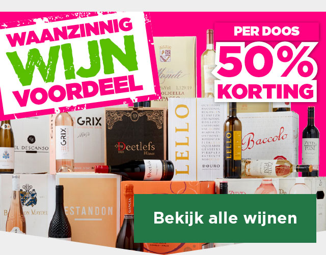 Waanzinnig Wijn Voordeel | Per doos 50% korting | Bekijk alle wijnen