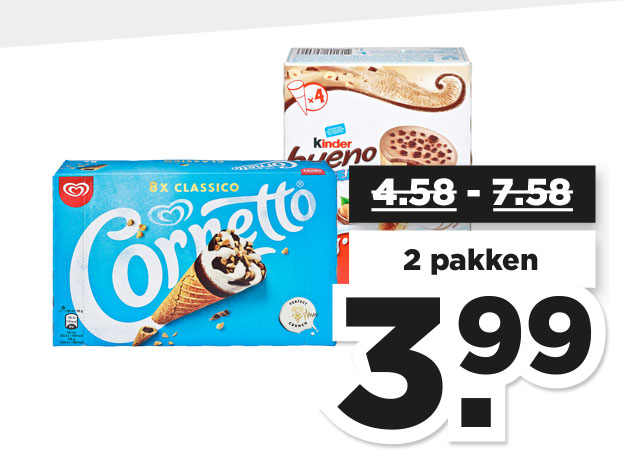 Ola Cornetto of Kinder ijs | Bekijk aanbieding