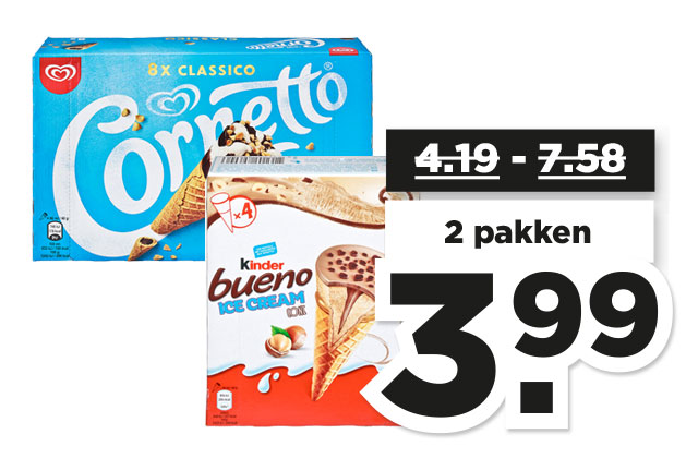 Ola Cornetto of Kinder ijs | Bekijk aanbieding
