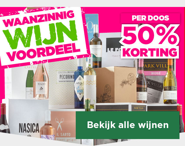 Waanzinnig Wijn Voordeel | 50% KORTING PER DOOS | Bekijk alle wijnen
