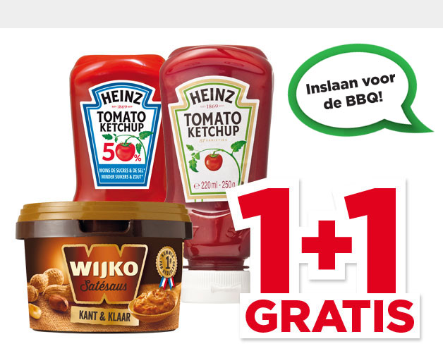 Wijko Satésaus kant & klaar of Heinz Ketchup | Bekijk aanbieding