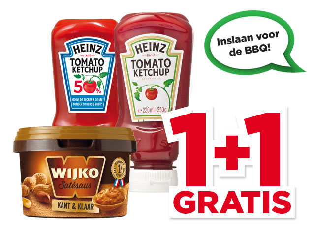 Wijko Satésaus kant & klaar of Heinz Ketchup | Bekijk aanbieding