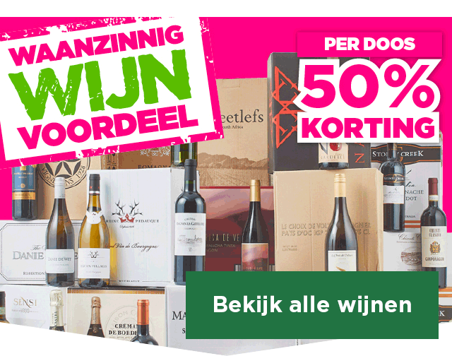 Waanzinnig Wijn Voordeel | Per doos 50% korting | Bekijk alle wijnen
