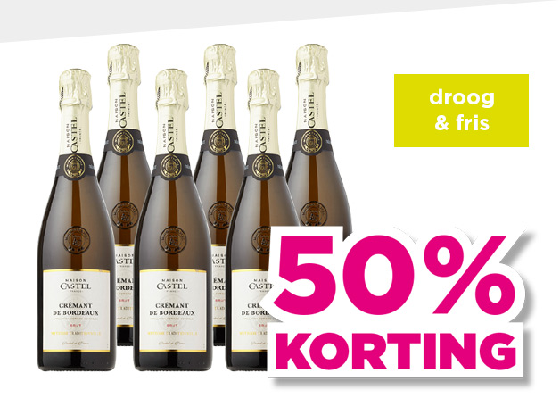 Maison Castel | Crémant de Bordeaux | droog & fris | 50% korting | van 59.88 voor 29.94 | Bekijk wijn