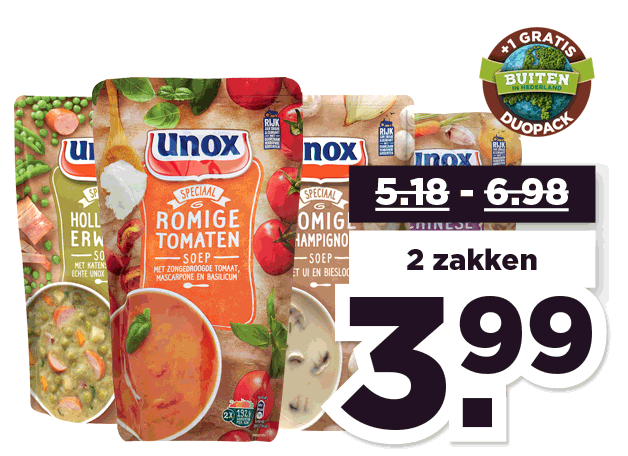 Unox Soep in zak | Bekijk aanbieding
