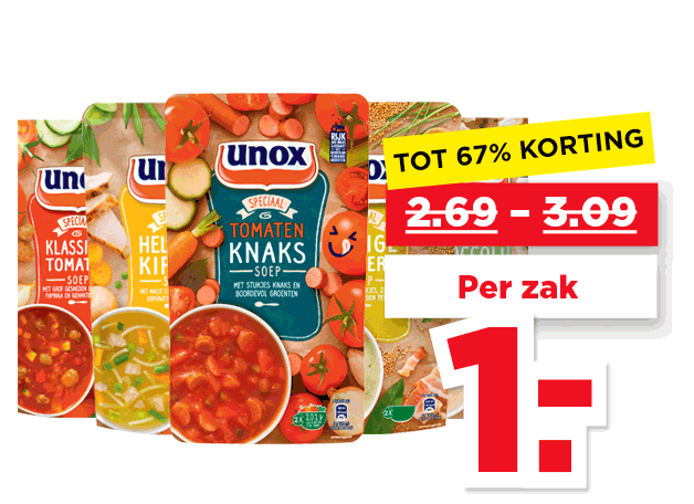 Unox Soep in zak | Bekijk aanbieding
