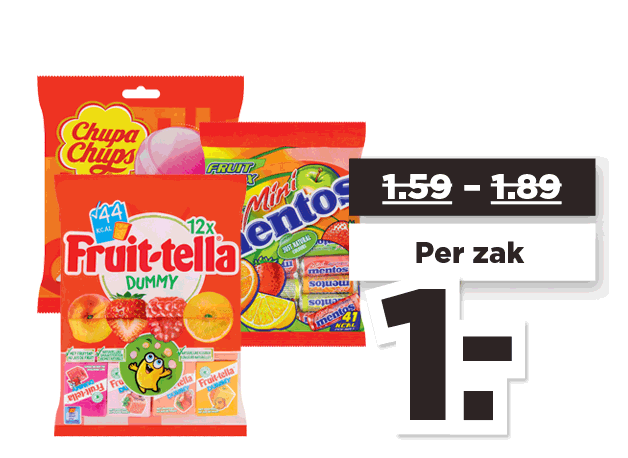 Fruitella, Mentos of Chupa Chups Uitdeelzakken | Bekijk aanbieding