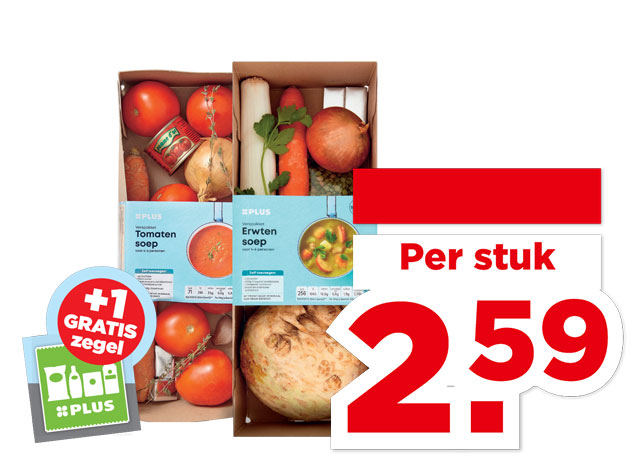 Alle PLUS Verspakketten voor soep | Bekijk aanbieding