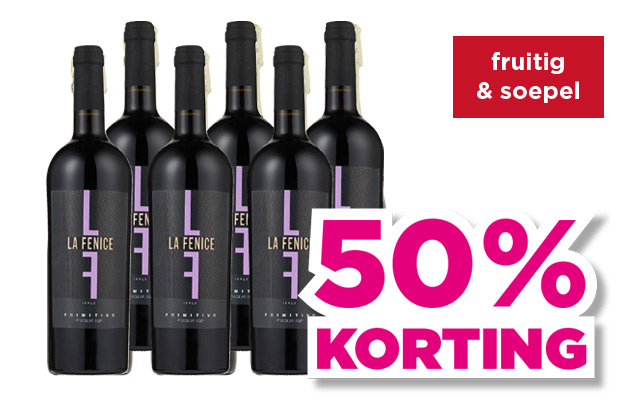 La Fenice Puglia | Primitivo | fruitig & soepel | 50% korting | van 53.94 voor 26.97 | Bekijk wijn