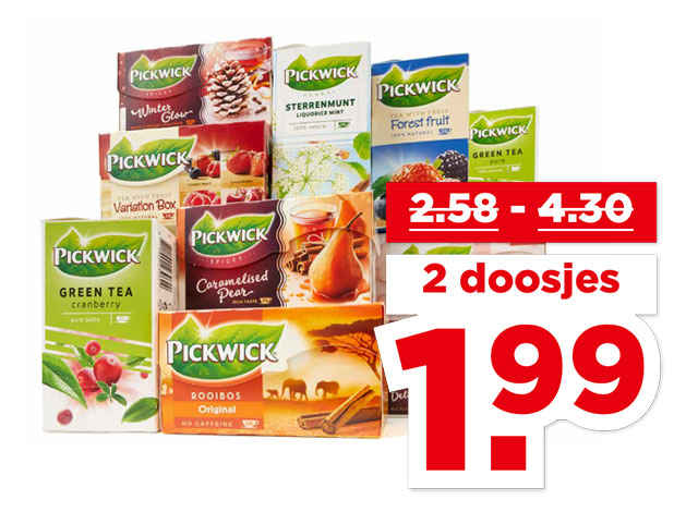 Pickwick 1-Kops thee of lekker fris | Bekijk aanbieding