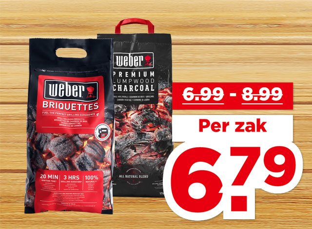 Weber Briketten of houtskool | Bekijk aanbieding