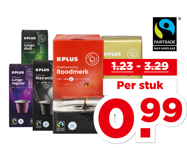 PLUS Snelfilterkoffie of koffiecups | Bekijk aanbieding