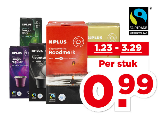 PLUS Snelfilterkoffie of koffiecups | Bekijk aanbieding