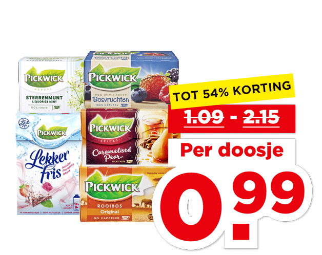 Pickwick Lekker fris of 1-kops thee | Bekijk aanbieding