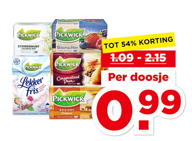 Pickwick Lekker fris of 1-kops thee | Bekijk aanbieding