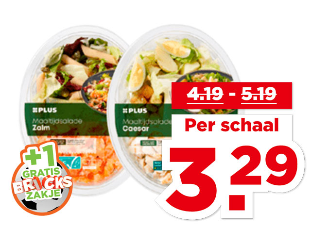 Alle PLUS Maaltijdsalades met kip of vis | Bekijk aanbieding