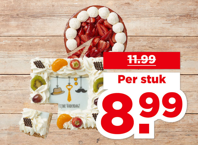 PLUS Vaderdag slagroomtaart of Aardbeienvlaai | Bekijk aanbieding