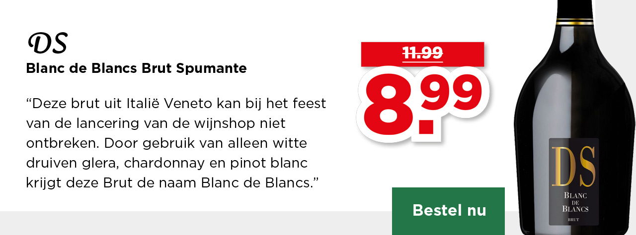 DS | Blanc de Blancs Brut Spumante | van 11.99 voor 8.99 | Bestel nu