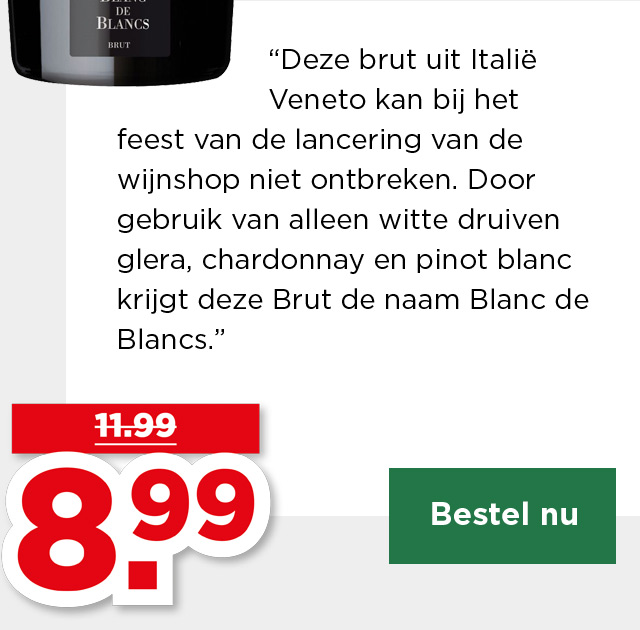 DS | Blanc de Blancs Brut Spumante | van 11.99 voor 8.99 | Bestel nu