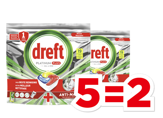 Dreft Vaatwastabletten platinum plus lemon | Bekijk aanbieding