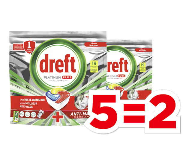 Dreft Vaatwastabletten platinum plus lemon | Bekijk aanbieding