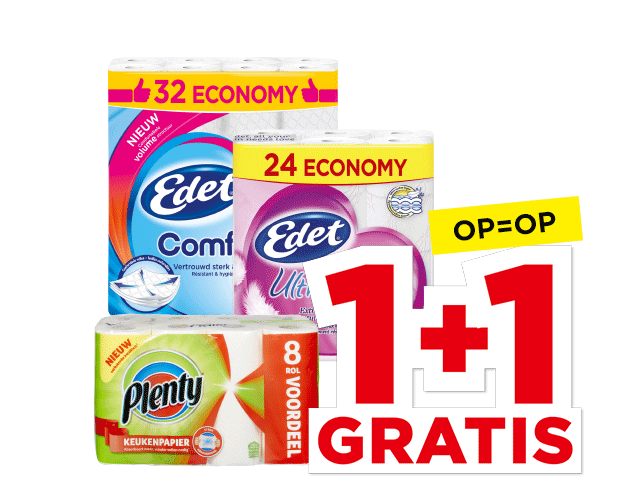 Edet Toiletpapier of Plenty Keukenpapier | Bekijk aanbieding