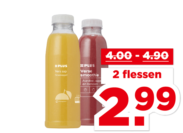 PLUS Vers sap of smoothie | Bekijk aanbieding