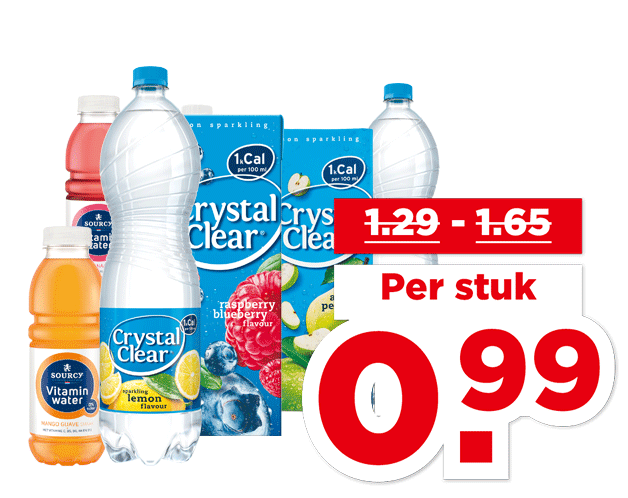 Crystal Clear of Sourcy Vitaminwater | Bekijk aanbieding