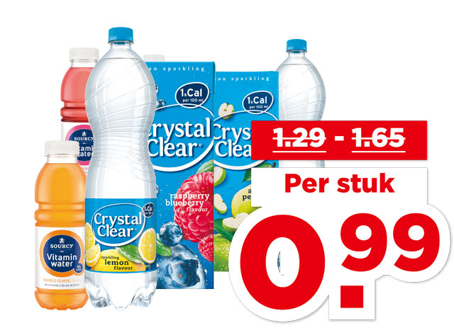 Crystal Clear of Sourcy Vitaminwater | Bekijk aanbieding