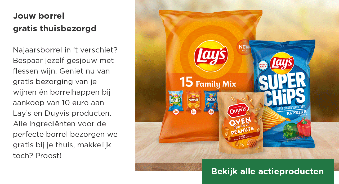 Jouw borrel gratis thuisbezorgd | Bekijk alle actieproducten