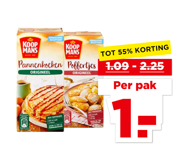Koopmans Mix voor pannenkoeken of poffertjes | Bekijk aanbieding