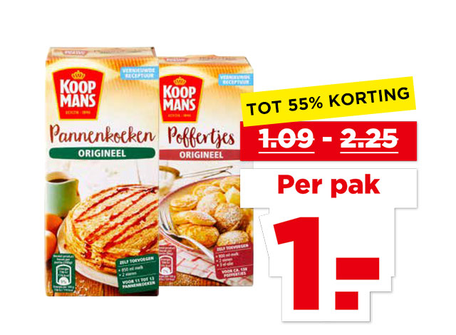 Koopmans Mix voor pannenkoeken of poffertjes | Bekijk aanbieding