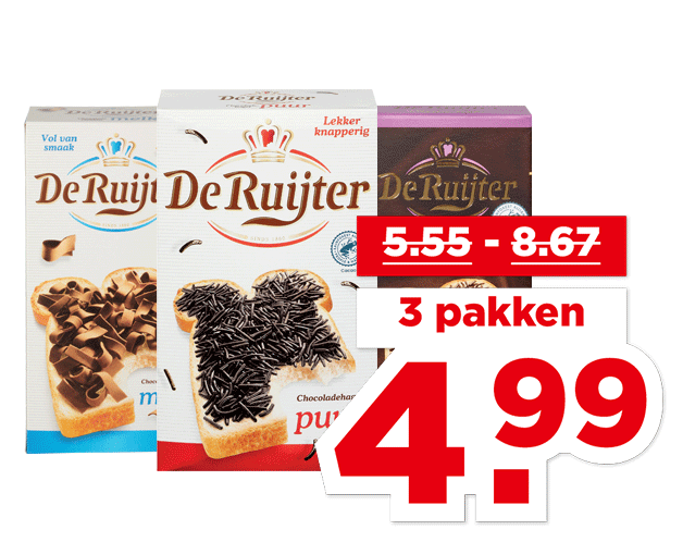 De Ruijter Chocoladehagel of -vlokken | Bekijk aanbieding