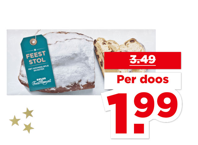 PLUS FeestMoment Feeststol met amandelspijs en noten | Bekijk aanbieding