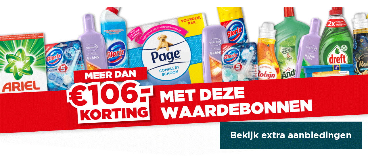 Meer dan €106.- korting met deze waardebonnen | Bekijk extra aanbiedingen